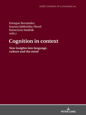 cover image of Cognition in context